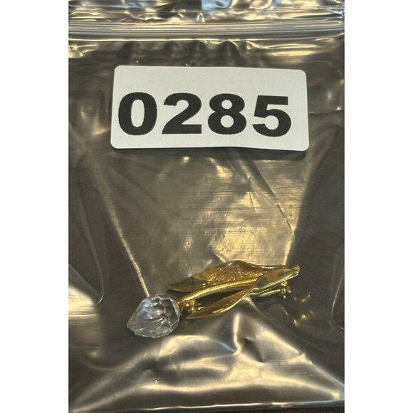 SWAROVSKI SIGNED SWAN VINTAGE CRYSTAL GOLD TONE PIN BROOCH TULIP FLOWER - Picture 7 of 7